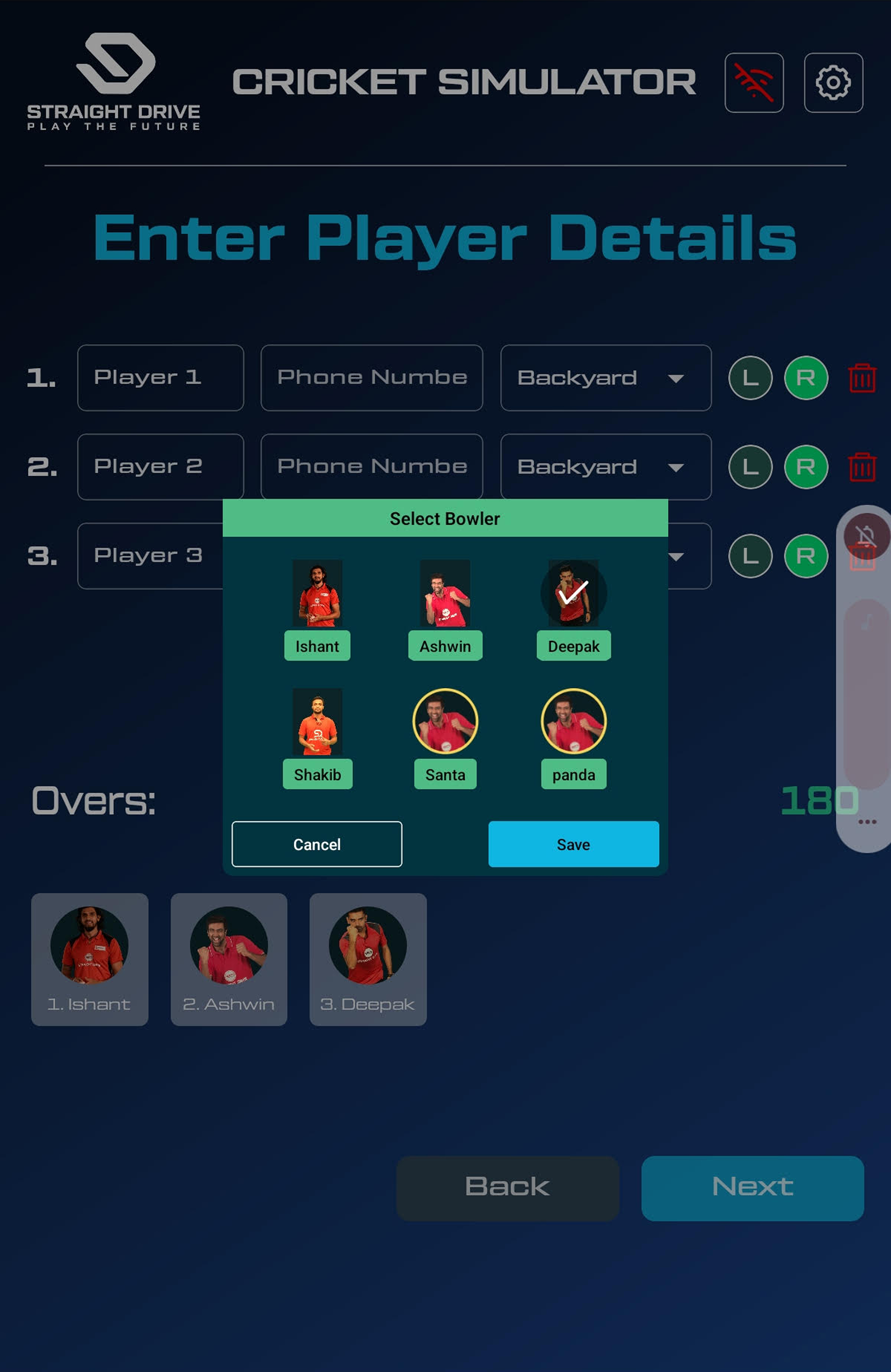 Game start screen